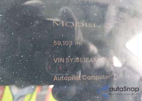 2023 Tesla Model 3 Rear-Wheel Drive z USA, uszkodzony, nr VIN 5YJ3E1EAXPF606066